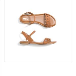 MIA - Ozella Laser Cut Sandal - Cognac - 9.5